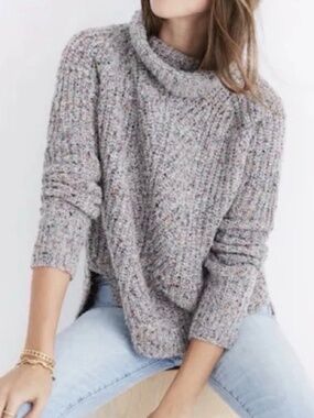 Madewell Women’s Silk & Wool Gray Turtleneck Long-Sleeve Sweater Small